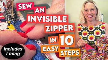 How to sew an invisible zipper. Detailed tutorial including lining. (Also called concealed zip)