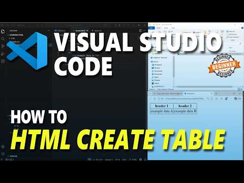 Visual Studio Code HTML How To Create Table