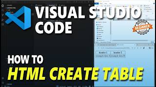 Visual Studio Code HTML How To Create Table