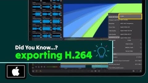 Exporting in the H.264 Format