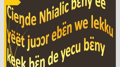 cieŋ de nhialic bany ee ɣeet