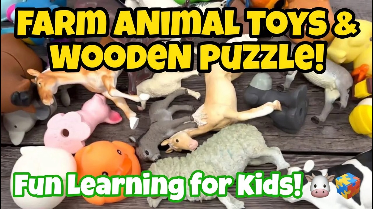 Farm Animal Toys: Wooden Puzzle & Fun Play for Kids! 🐮🧩 - YouTube