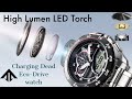 Charging dead battery on Citizen Eco-Drive SST, Solar Powered watch by high lumen flashlight,works!