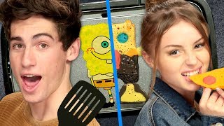 Spongebob Pancake Art Challenge Fail with Joey & Rio from Malibu Surf