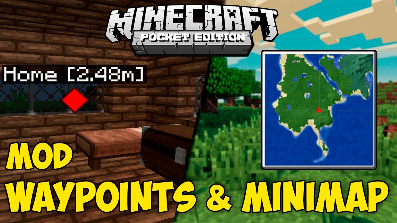 Mod waypoint et minimap 0.12.1 mcpe ! - YouTube