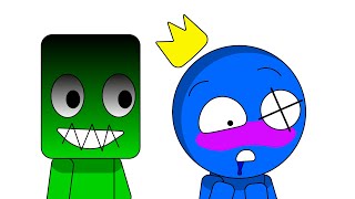 Green kissing Blue | Rainbow Friends Roblox | Kiss Meme - Paranoid Meme Animation