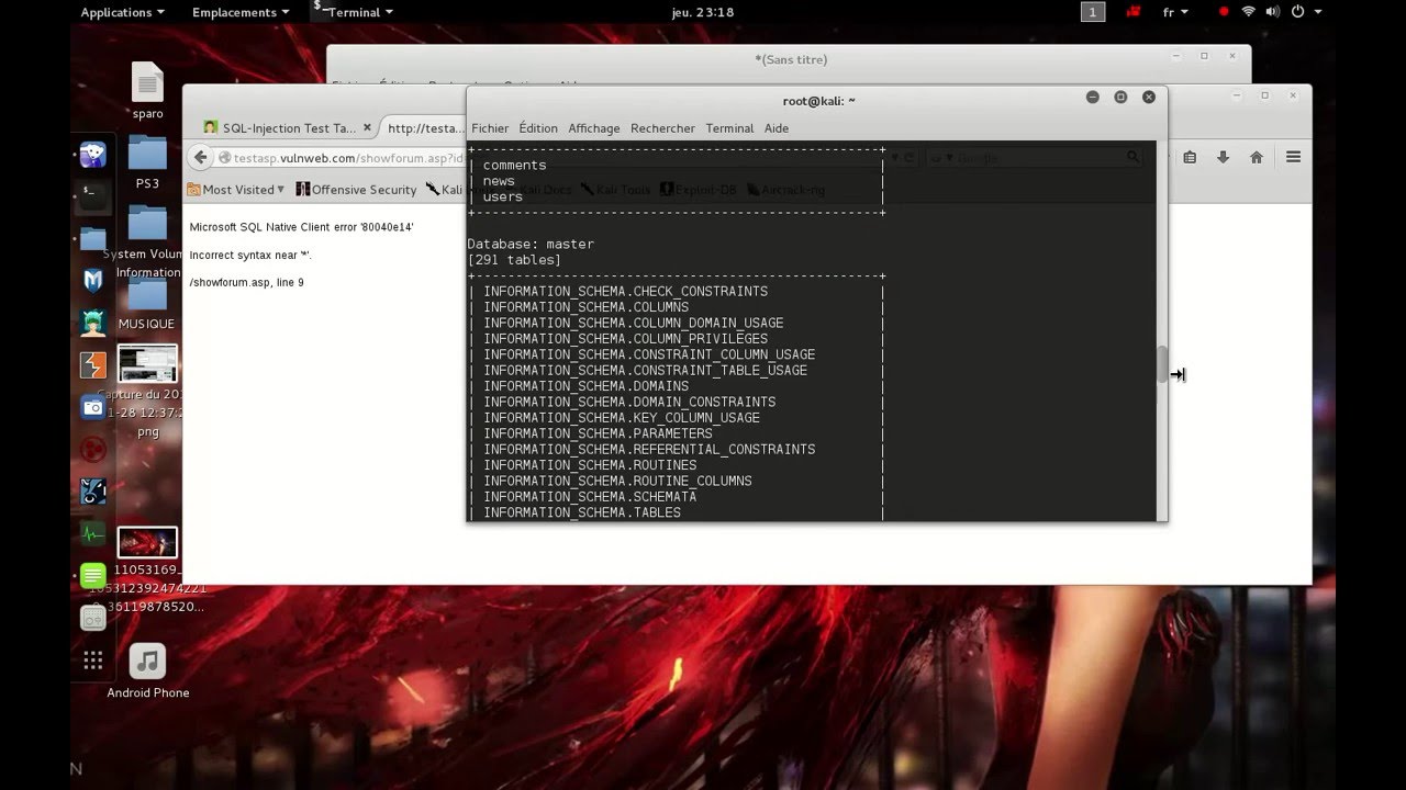 hack a website using kali linux 2.0 (jSQL I