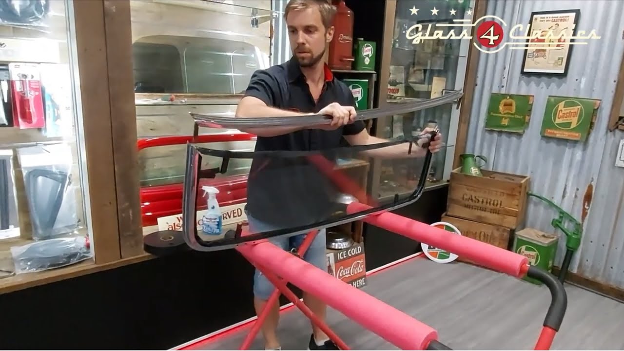 How To:  Installing glass in a 1932-1934 Ford windscreen frame.