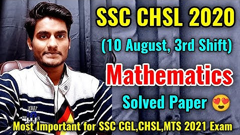 SSC CHSL 2020 Tier-1 (10 August, 3rd Shift) Solved Paper by Rohit Tripathi | M.Imp for CGL,CHSL 2021