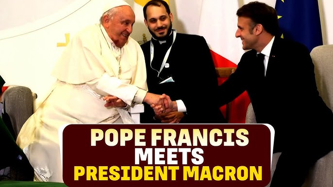 POPE | FRANCE | MACRON | Pope Francis meets President Macron, departs from  Corsica - YouTube
