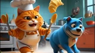 Fat Orange Cat's Food Hunt!🐱🍗| Funny Cartoon Adventure  #fannycat #kitten  #orangecats#miawmiaw