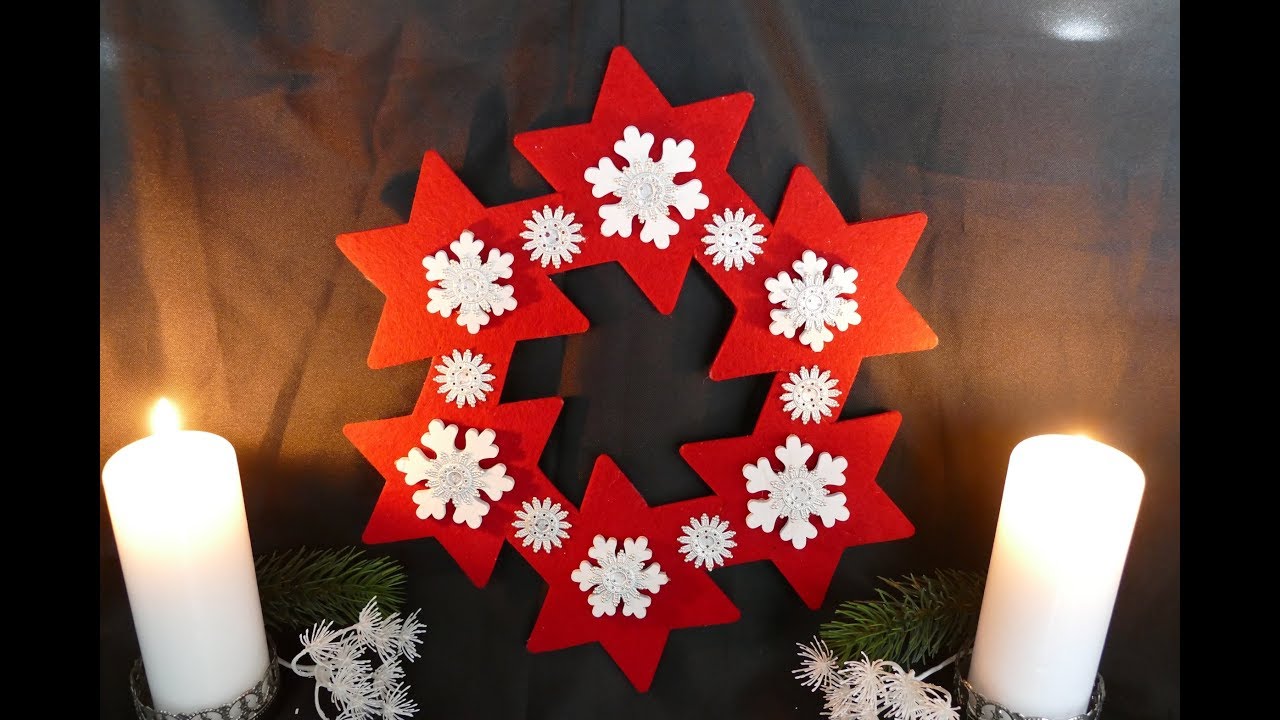 DIY: Kranz basteln – Weihnachtsdeko – christmas decoration – Sternenkranz basteln – einfach