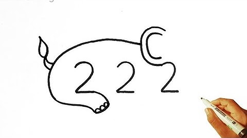 How To Draw Elephant 🐘 With 222 Number Easy | Elephant Drawing Tutorial | Elephant Drawing Easy