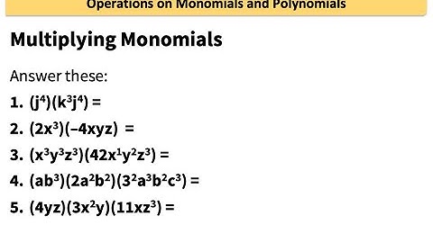 Multiplying Monomials | Algebra | College Entrance Test Review