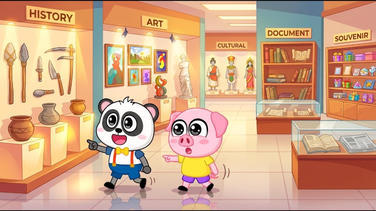 Pandy & Pigi’s Museum Adventure! 🏛️✨ Discovering History, Art & Hidden Treasures 😲😂 | Funny Cartoon