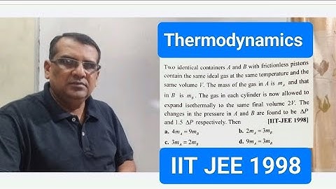 Two identical containers A and B with frictionless pistons contain the same ideal gas at the same