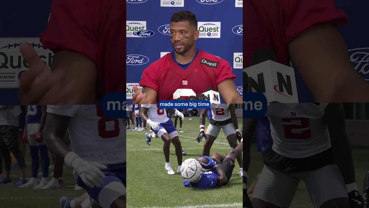 Russell Wilson Talks His Top Plays From Day 1 Of Camp Shorts Giants Russellwilson Nfl Football