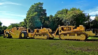 Caterpillar double D9 bulldozer (DD9/Quad-Trac) meets Cat motor scraper, 1750 horsepower combination by Bostonpowercat 423,467 views 7 years ago 10 minutes, 55 seconds