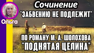 Сочинение «Забвению не подлежит» по роману М. А. Шолохова «Поднятая целина»