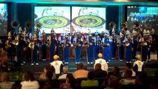 rtm mighty marching lions performing at new years eve service