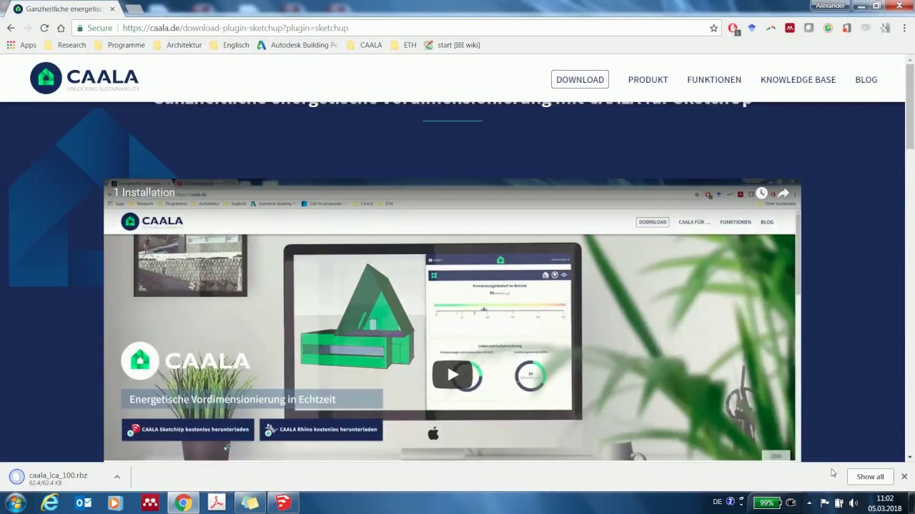 CAALA Installation mittels SketchUp Extension Manager