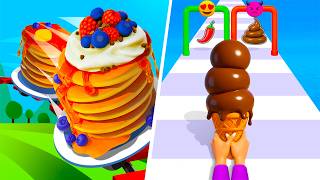 Pancake Run VS Stacky Ice Cream Runner - All Level Gameplay Android iOS New Update Ep165