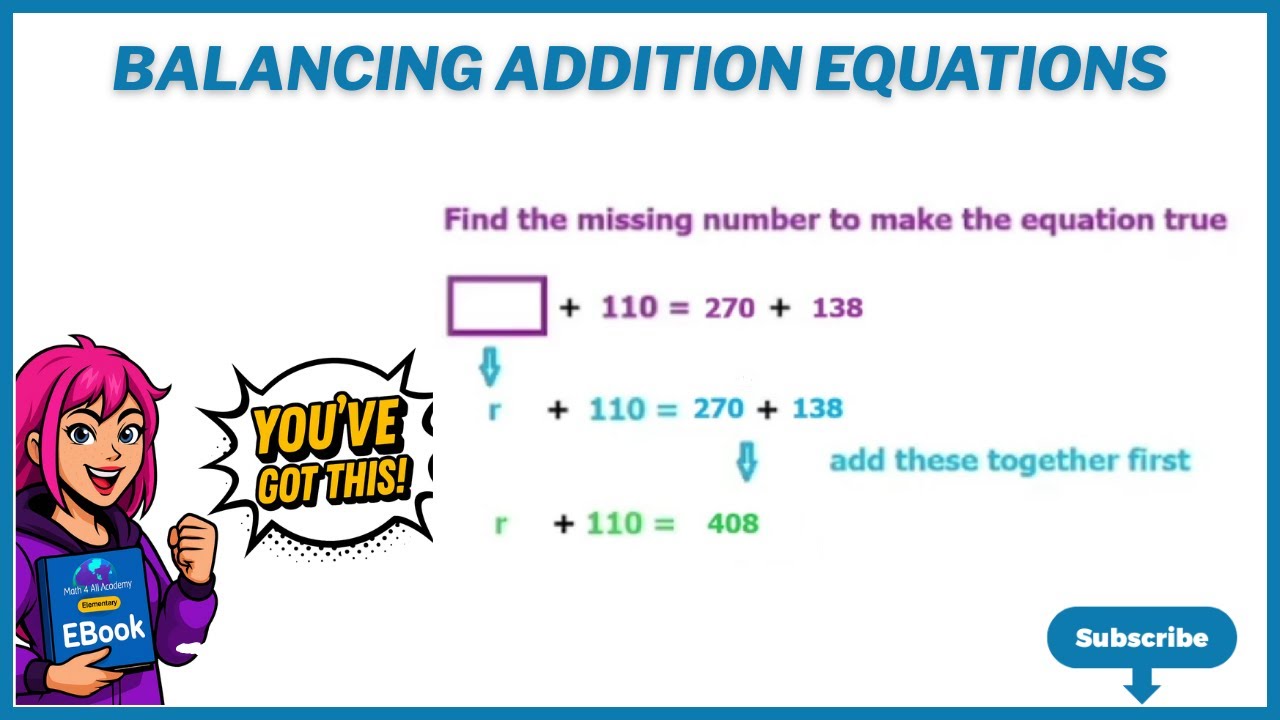 Balancing Addition Equations - YouTube