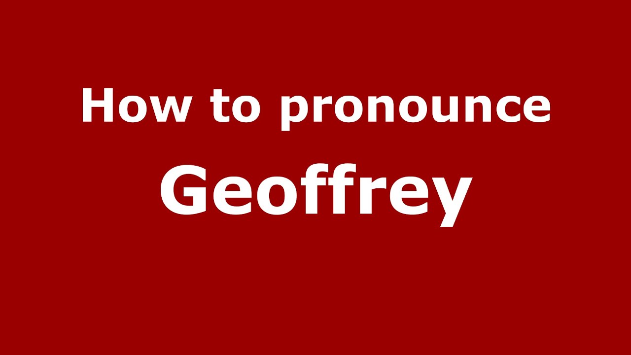 How Do You Say Geoffrey In Spanish