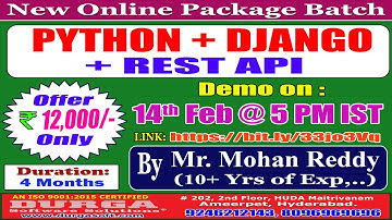 PYTHON + DJANGO + REST API Online Training @ DURGASOFT