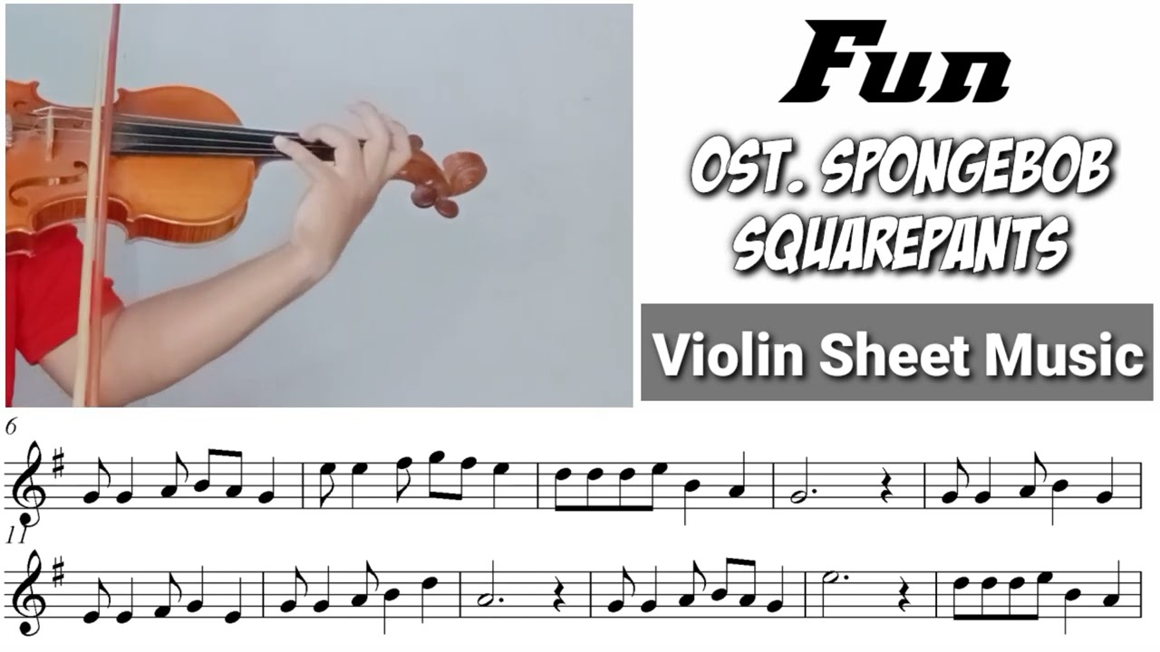 Free Sheet  Fun   Ost Spongebob Squarepants  Violin Sheet Music