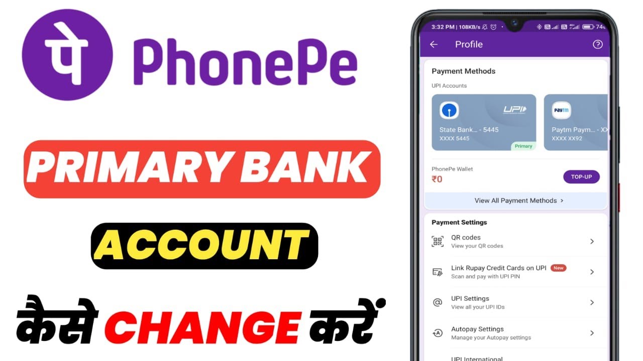 Phonepe Me Primary Account Change Kaise Kare 2023 || How To Change ...