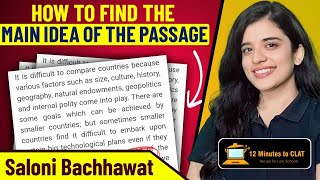 How To Find the Main Idea of the Passage I Critical Reasoning I English Language I Saloni Bachhawat