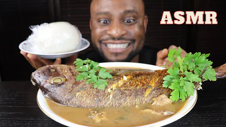 Mukbang Asmr Red Sea Bream Tai Fish  White Pepper Soup with Pounded Yam/African Mukbang
