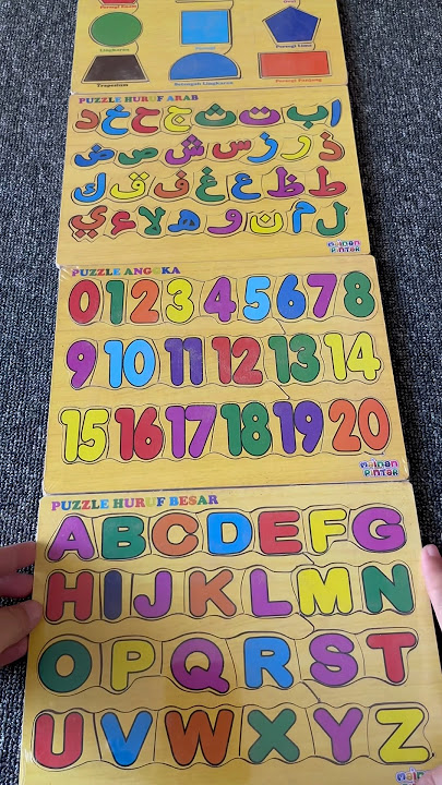 Mainan edukasi puzzle kayu huruf angka