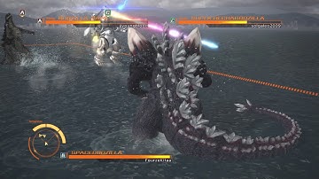 GODZILLA PS4 Online Battle - SpaceGodzilla vs Godzilla 2014 vs Super MechaGodzilla