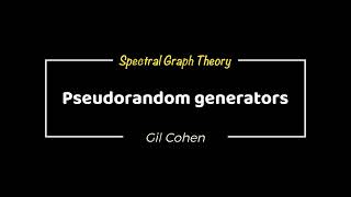 Lecture 10d - Pseudorandom generators