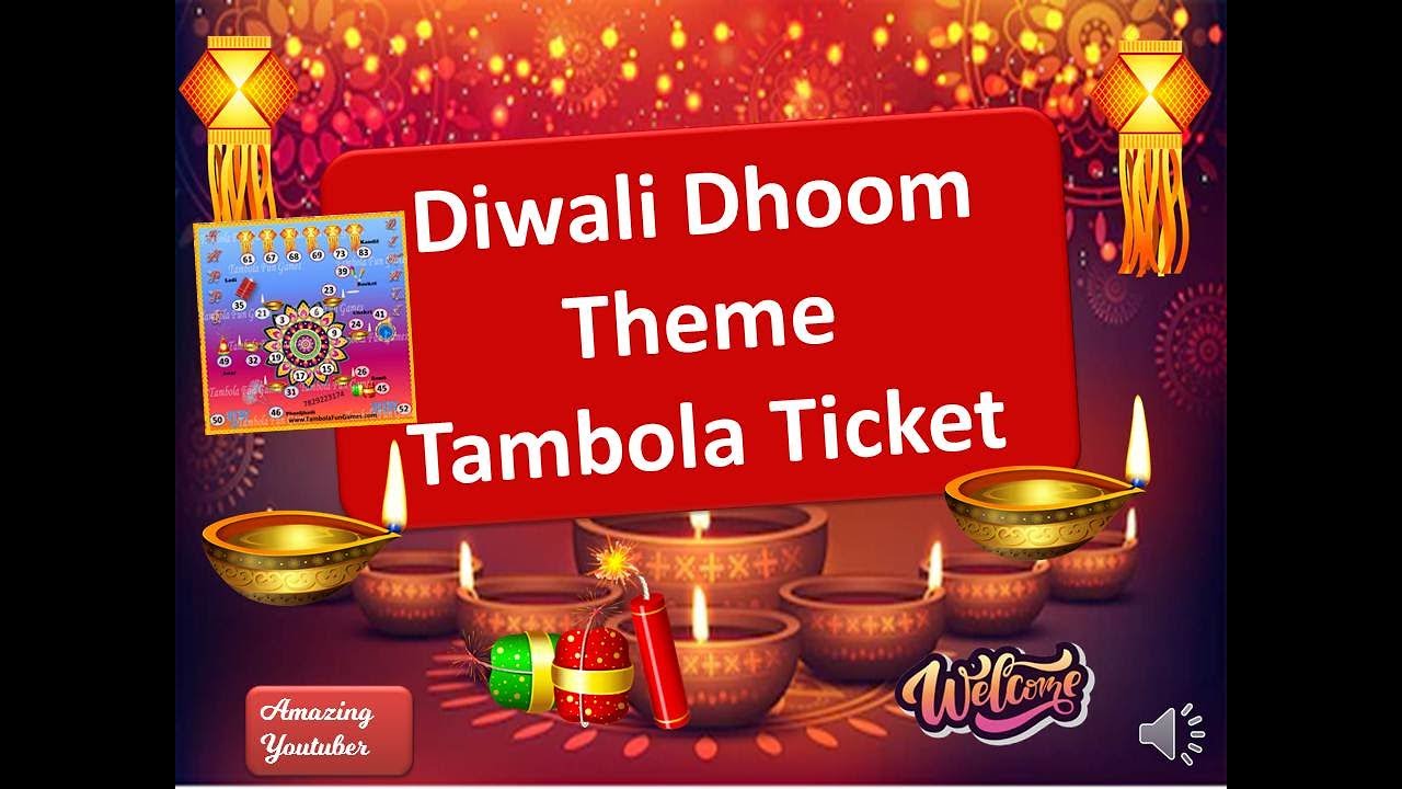 diwali festival theme tambola ticket diwali dhoom