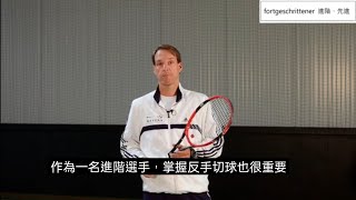 德國網球職業選手/反拍切球/Backhand slice/中德字幕/Deutsch übersetzt Chinesisch【牧甫德語學習檔案】