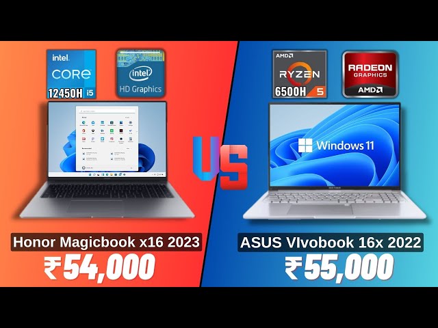 HONOR MagicBook X16 VS ASUS Vivobook 16X M1603QA-MB512WS Comparison | i5-12450H VS Ryzen 5-5600H class=