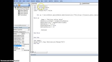 VBA:import yahoo finance to excel