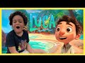 Disney Pixar’s Luca The Movie. Playing with Luca Toys at the Beach. Bryson finds a SEA MONSTER!