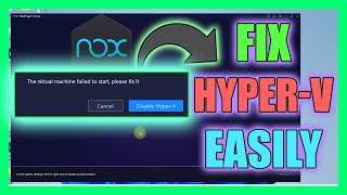 Ho to Fix The virtual machine failed to start, please fix it. Disable Hyper V. Resimi