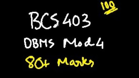 DBMS MODULE 4 BCS403 DATABASE MANAGEMENT SYSTEM | 22 Scheme VTU 4th SEM CSE