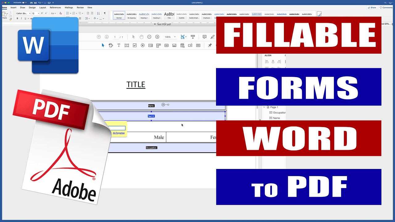 Create A Fillable Form And Convert Into A PDF Fillable Form Microsoft 