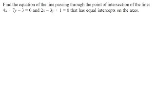 Equation of a Line | Misc | BQ02 | Class 11th [Hindi]