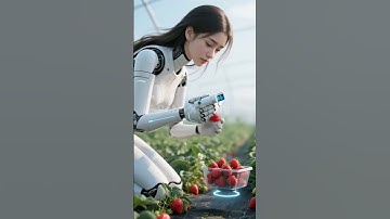Is This the Future of Farming? A Robot Doing All the Work! #Strawberry #RobotFarmer #humanoid