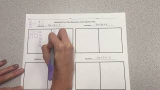 Modeling two step Equations with Algebra Tiles
