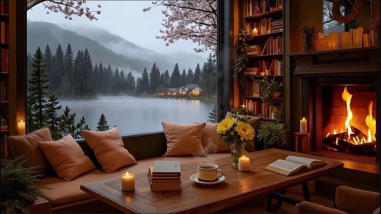 Peaceful Winter at Cozy Lakeside Porch Ambience ❄️ Jazz Relaxing Music for Study, Work or Good Moods