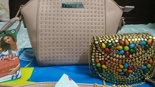 Flipkart / Myntra sling bag/ clutch haul | under 700 | caprese sling bag|