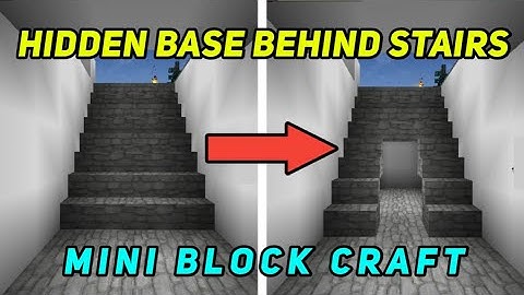 How to make hidden base behind stairs | mini block craft | smart gamer